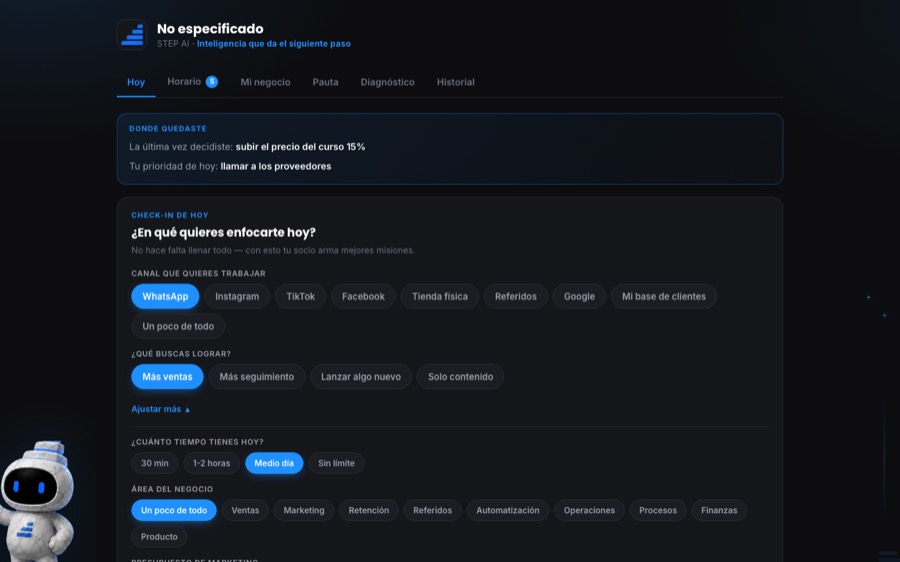 Panel de crecimiento con IA