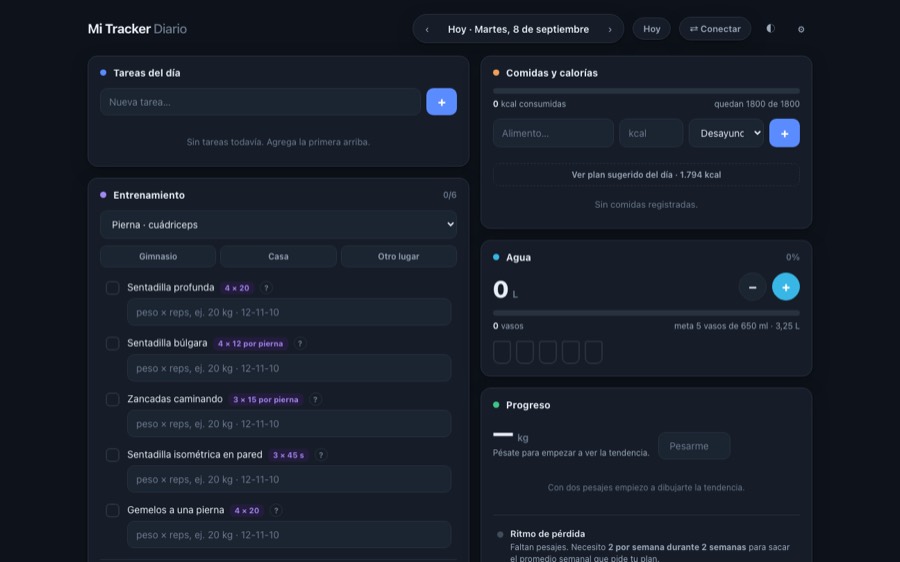 Aplicación de seguimiento diario